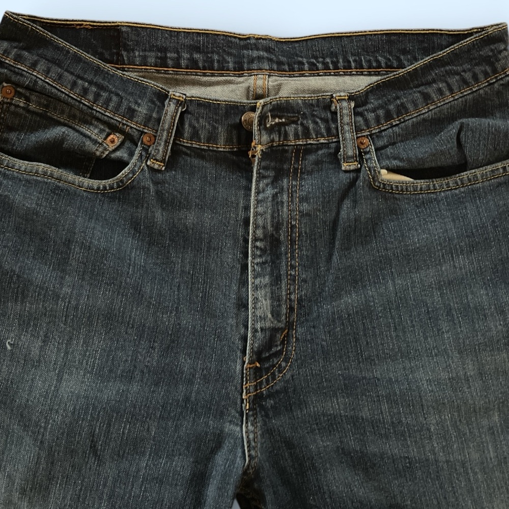 Levi's Dark Blue Denim Jeans 505 34x 32 - Picture 5 of 6